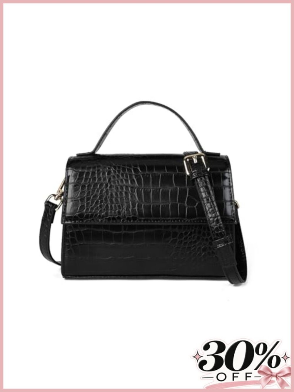 Small Crossbody Purse PU Leather Top Handle Shoulder Bag Adjustable Strap